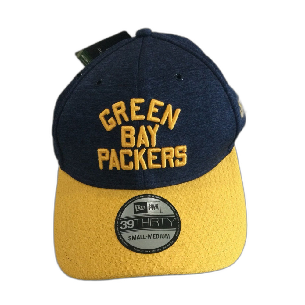 New Era Cap Hat Men's Size SM Blue Gold Fitted 2018 Green Bay Packers 39Thirty